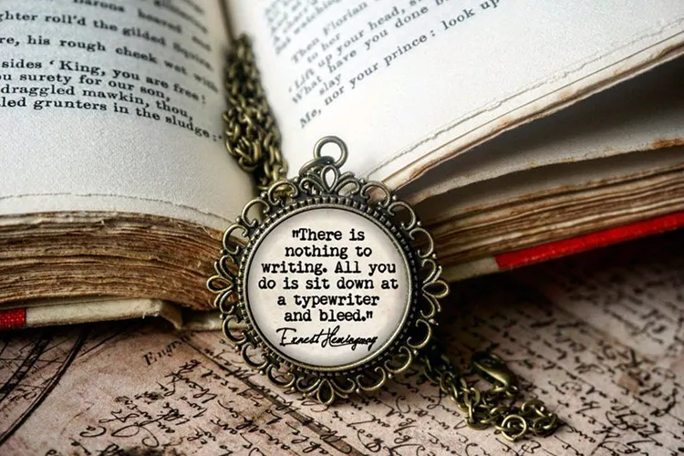 Ernest Hemingway necklace on Etsy.com
