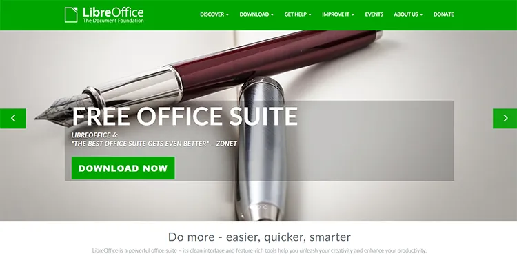 Screenshot of LibreOffice, free word processing software.