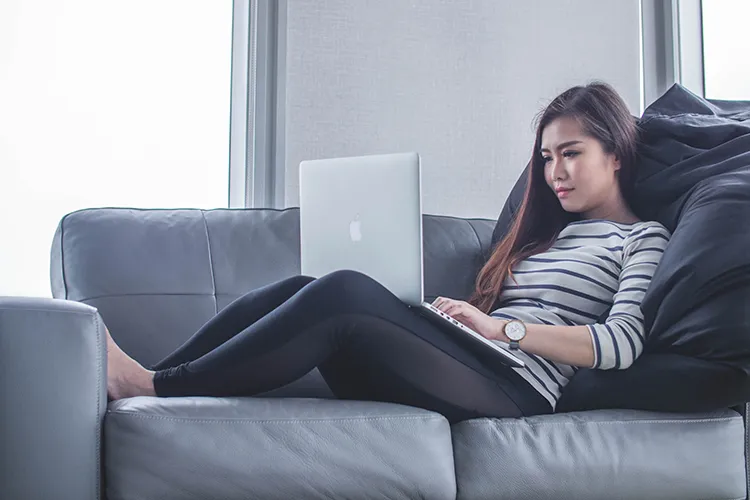 A woman revising her dissertation